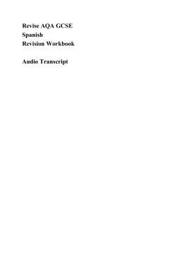 Revise AQA GCSE Spanish Revision Workbook Audio Transcript