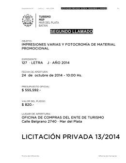 PLIEGO 2º LLAMADO IMPRESIONES VARIAS