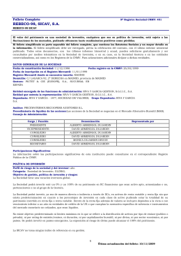 REBECO-98, SICAV, S.A.