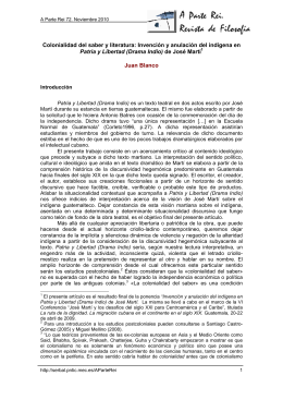 Invención y anulación del indígena en Patria y Libertad (Drama Indio)