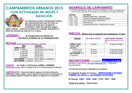 CAMPAMENTOS URBANOS 2015