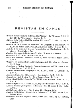 REVISTAS EN CANJE - Academia Nacional de Medicina
