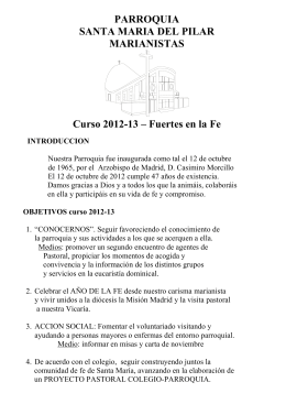 Folleto – 2012-13 - Parroquia Santa María del Pilar Marianistas