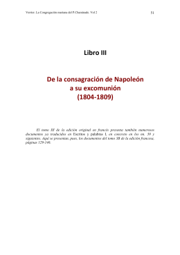 Libro III De la consagración de Napoleón a su excomunión (1804