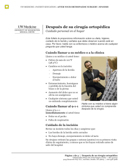 Después de su cirugía ortopédica - UWMC Health On-Line