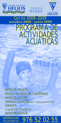 Folleto Programa Actividades Acuáticas 2009.cdr