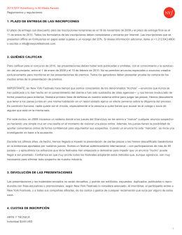 1. plazo de entrega de las inscripciones 2. quiénes califican 3