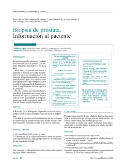 Biopsia de próstata: información al paciente