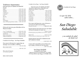 Telfonos Importantes - San Diego Health Reports and Documents