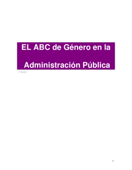 EL ABC de Género en la Administración Pública
