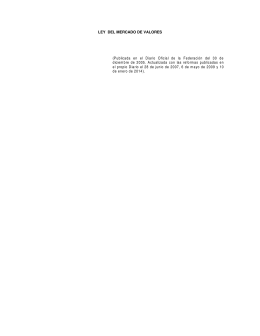 Ley del Mercado de Valores - Comisión Nacional Bancaria y de