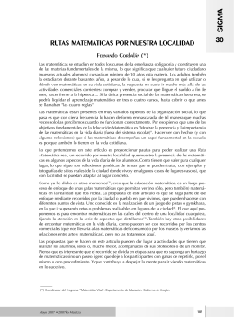Rutas matemáticas por nuestra localidad