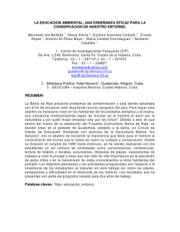LA EDUCACION AMBIENTAL, UNA ENSEÑANZA