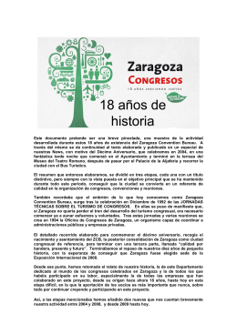 18 años de historia - Ayuntamiento de Zaragoza