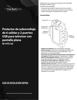 Protector de sobrevoltaje de 6 salidas y 2 puertos USB