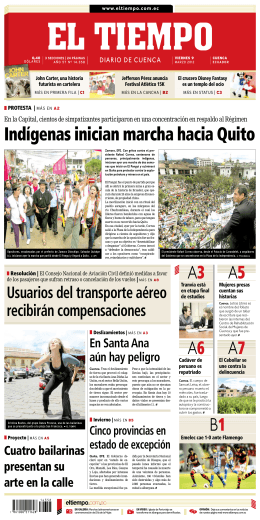 Indígenas inician marcha hacia Quito A6 A3 B1 A7 A5