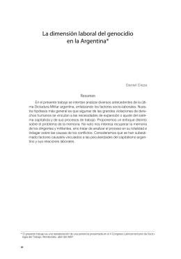 La dimensión laboral del genocidio en la Argentina*