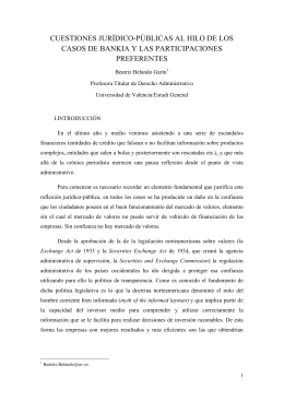 cuestiones jurídico-públicas al hilo de los casos de bankia y las