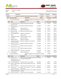 Reporte de Proyectos - Web Site Grupo TabAr