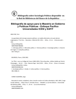 Bibliografía de apoyo para la Maestría en Gobierno y Políticas