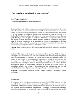 ¿Qué psicología para la cultura de consumo?