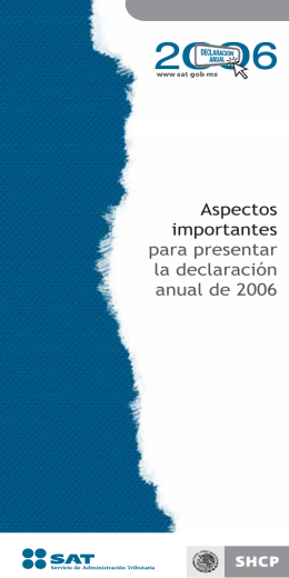 Aspectos importantes para presentar la declaración anual de 2006