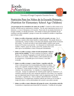Nutrición Para los Niños de la Escuela Primaria (Nutrition for