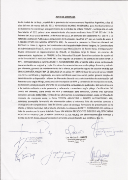 ACTA DE APERTURA En la ciudad de La Rioja , capital de