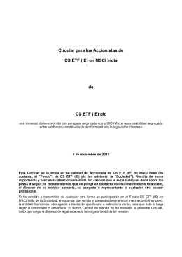Circular para los Accionistas de CS ETF (IE) on