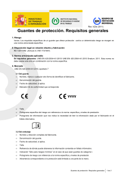 Guantes de protección. Requisitos generales (pdf, 285 Kbytes)