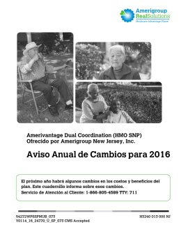 Aviso Anual de Cambios para 2016