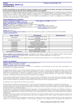PATRICOMPA, SICAV S.A.
