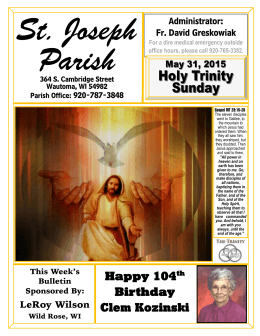 May 31, 2015 - St. Joseph Parish