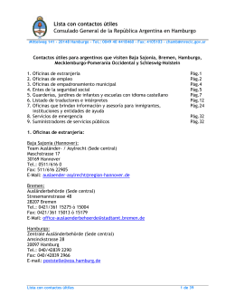 Lista con contactos útiles Consulado General de la República