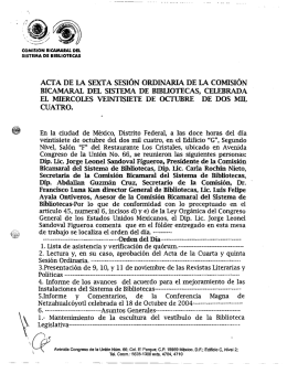 acta de la sexta sesión ordinaria de la comisión bicamaral del