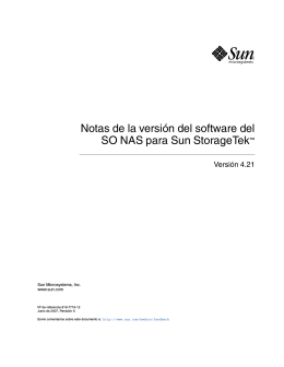 Notas de la versión del software del SO NAS para Sun StorageTek