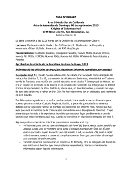 Informes de los oficiales de Area (los siguientes informes sometidos
