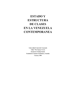 Estado y Estructura de clases en la Venezuela Contemporánea