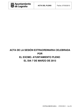 acta de la sesión extraordinaria celebrada por el excmo