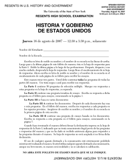 HISTORIA Y GOBIERNO DE ESTADOS UNIDOS Jueves