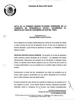 acta de la primera sesión plenaria ordinaria de la