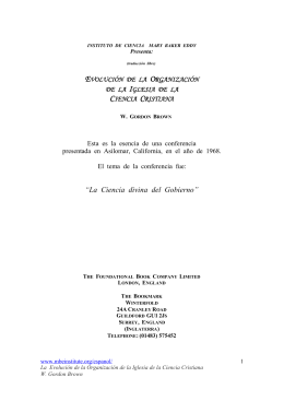 Evolución de la Organización de la Iglesia de la Ciencia Cristiana