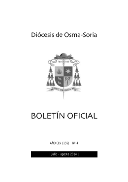 Boletín oficial julio-agosto 2014 - Diócesis de Osma