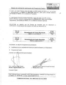 Modelo de solicitud de autorización de Proyecto de Fusión c