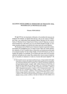 algunos datos sobre el romancero de ïradición oral moderna en la