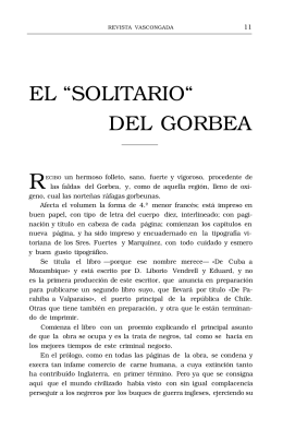 EL “SOLITARIO“ DEL GORBEA