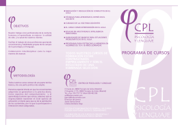 PROGRAMA DE CURSOS - CPL Psicología y Lenguaje