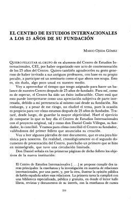 el centro de estudios internacionales a los 25 años de su fundación