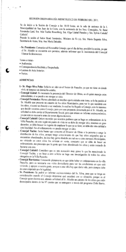 REUNION ORDINARIA DÍA MIERCOLES 23 DE FEBRERO DEL 20l
