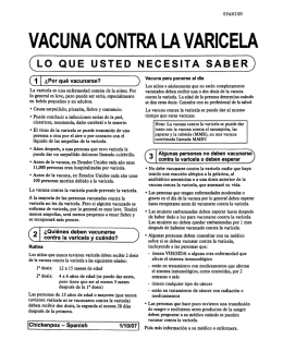 VACUNA CONTRA LA VARICELA
